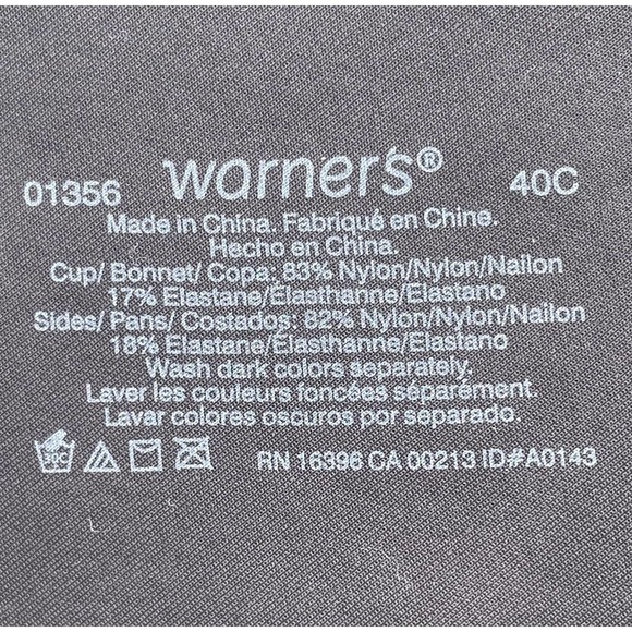 Warner's Blissful Benefits NO Side Effects Bra-40C - Picture 6 of 8